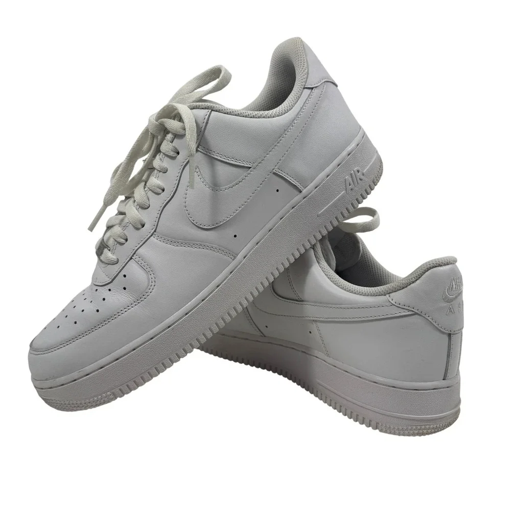 Nike Air Force 1‎ Low Men's White Leather Sneakers Size 11